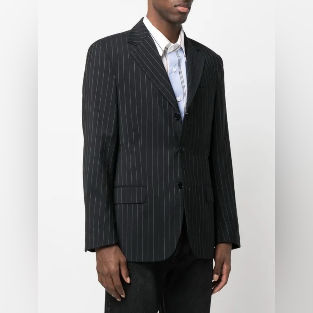 Gianfranco Ferre Studio Pinstripe Suit Jacket Blazer Made in Italy Wool Size 46 - Picture 9 of 9
